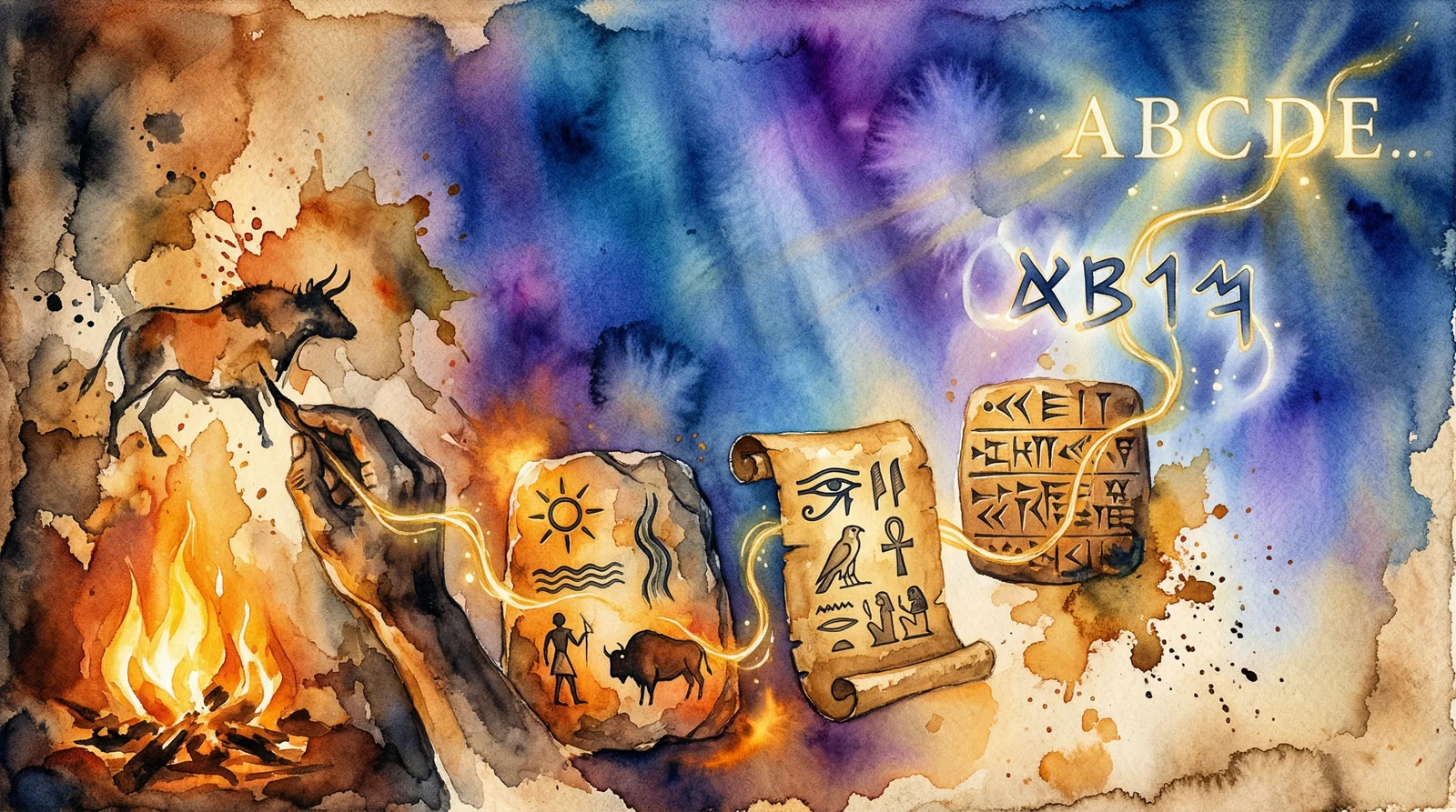 Montessori Material Geschichte der Schrift – Hieroglyphen und Alphabet Grundschule